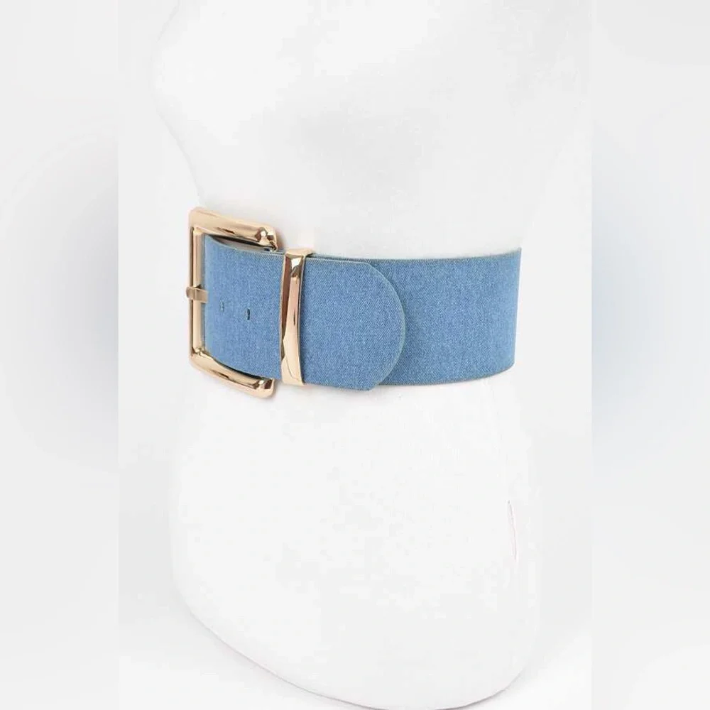 Denim Elastic Waist Statement Belt